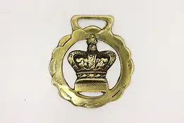 Horse Antique Brass Harness Medallion, Crown #49563