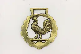 Horse Antique Brass Harness Medallion, Rooster #49562