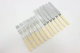 Sheffield Antique 12 Pc Forks & Knives Set, Bakelite Handles #52824