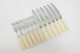 Sheffield Antique 12 Pc Forks & Knives Set, Bakelite Handles #52825