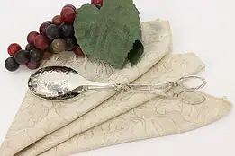 English Victorian Design Vintage Silverplate Salad Tongs #52175