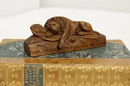 Lion of Lucerne Vintage Carved Birch Swiss Sculpture #53384
