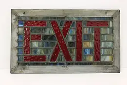 Craftsman Antique Salvage Stained Glass Exit Sign #52221