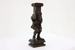 Renaissance Antique Carved Walnut Salvage Jester Sculpture #53754