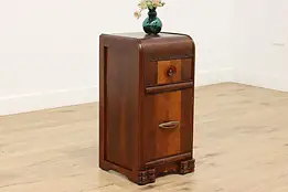 Art Deco Vintage Waterfall Nightstand or End Table, Bakelite #53756