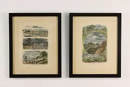Pair of Antique Colored Landscape Engravings, Gibson 15.5" #53905