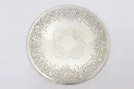 Victorian Antique Engraved Silverplate Trivet Hot Pad 8" #53924