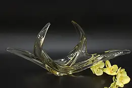 Murano Venetian Italian Amber Art Glass Sculpture Bowl #54016