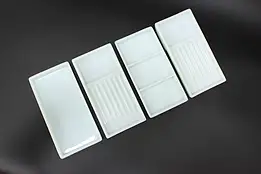 Set of 4 Antique Milk Glass Dental Artist Trays, Two Rivers #47818
