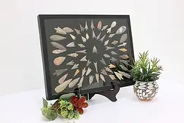 Indigenous Antique Stone Points & Arrowheads in Case #44744