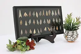 African Antique Stone Arrowhead Collection in Case #44745