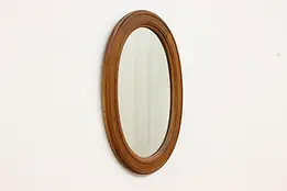 Victorian Antique 1860s Walnut Oval Hall, Entry or Bath Mirror #53929