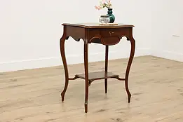 French Art Nouveau Vintage Marquetry Jewelry Chest End Table #53992