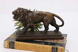 Roaring King of the Jungle Lion Antique Cast Iron Statue #54106