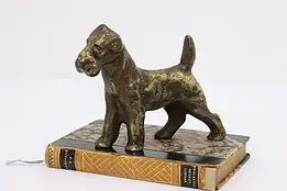 Airedale Terrier Antique Brass Plated Iron Dog Doorstop #53939