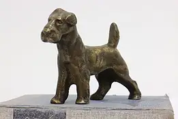 Airedale Terrier Sculpture Brass Plated Iron Dog Statue #53941