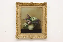 Lilac Still Life Vintage Original Oil Painting Phillips 31" #54283