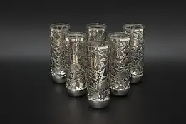 Set of 6 Mexican Vintage Sterling Silver Glasses #54219