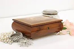 Italian Vintage Marquetry Jewelry Music Box, Love Story #54438