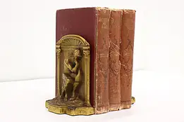 Pair of Antique Bronze Finish Rodin The Thinker Bookends #53847