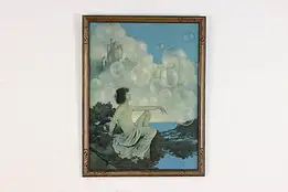 "Air Castles" Antique Art Deco Print Maxfield Parrish 16.5" #54278