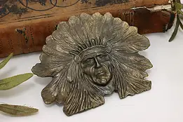 Chief Sitting Bull Vintage Brass Plated Belt Buckle #54559