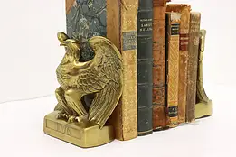 Pair of Vintage Americana Gold Eagle Library Bookends #54307