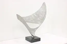 Aluminum Industrial Whale Tail Sculpture on Granite Base #54265