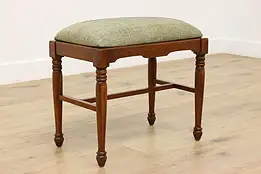 Traditional Vintage Birch Vanity or Hall Bench, New Fabric #54338