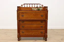 Empire Antique 1830s Carved Cherry Dresser or Chest #54657