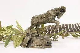 Rearing Ram Vintage Bronze Sculpture, Shoop #53208