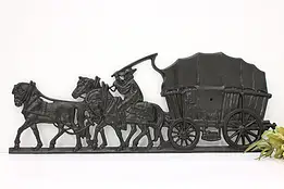 Farmhouse Antique Cast Iron Horse & Wagon Wall Plaque #54323