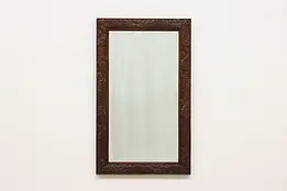 Floral Vintage Carved Birch Hall or Entry Mirror, Lanesboro #54537