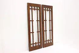 Pair Arts & Crafts Mission Oak Antique Salvage Window Doors #54094