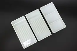 Set of 3 Antique Milk Glass Dental Artist Trays, Two Rivers #53463