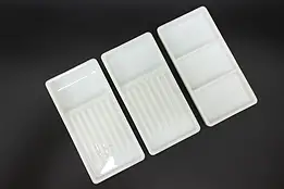 Set of 3 Antique Milk Glass Dental Artist Trays, Two Rivers #53474