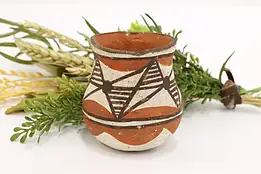 Native American Antique Isleta Pueblo Hand Painted Vase #54741