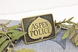 Aspen Police Vintage Solid Brass Belt Buckle, BTS #54620