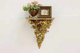 Italian Antique Renaissance Carved Gilt Bracket Wall Shelf #44859