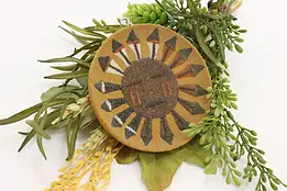 Navajo Vintage Wall Sandpainting, Sun & Eagle Feathers, Hunt #54755