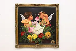 Love Me Game Vintage Original Oil Painting, Blottiaux 43.5" #55032