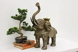 Chinese Vintage Brass Elephant Garden or Porch Sculpture #54800