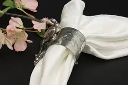 Victorian Antique Silverplate Napkin Ring, Peacock #52604