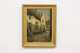 City Alley Vintage Original Oil Painting Enslein 19.5" #55136