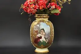 French Antique Hand Painted Porcelain Flower Vase, Malpass #54909