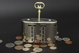 Nickel Plated Antique Recording Coin Bank Allentown PA #54960
