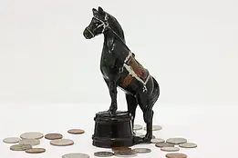 Farmhouse Antique Cast Iron Painted Horse Coin Bank #55223