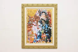 Flower Woman Vintage Original Oil Painting 46" #55183