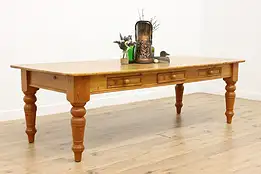 Rustic Farmhouse Vintage Pine Harvest Kitchen Dining Table #55006