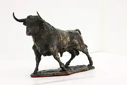 Charging Bull Cast Bronze Vintage Sculpture, Garcia #54916